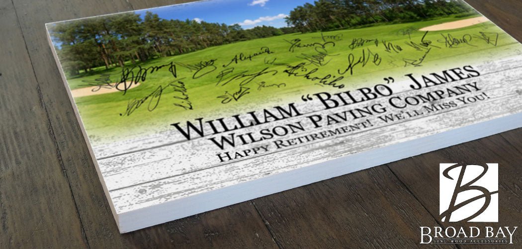 Personalized Retirement Gift Plaque with Golf Theme