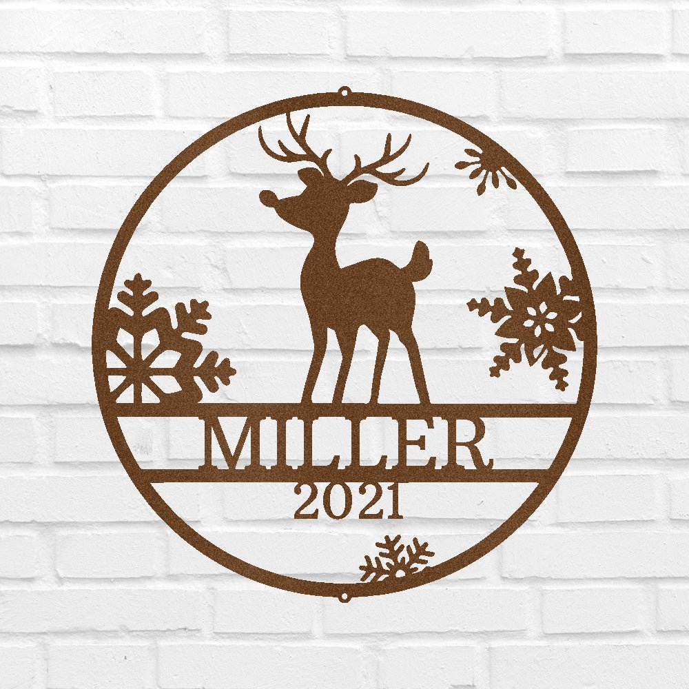 Rudolph's Deer Personalized Gifts - Custom Metal Sign, Christmas Gift