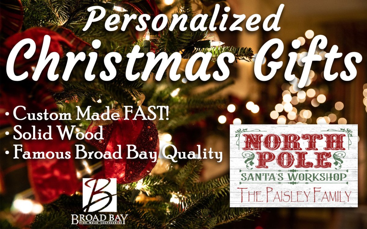 Personalized Santa's Workshop Wood Christmas Sign