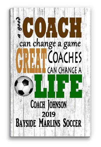 Personalized Soccer Coach Gift Sign Gift