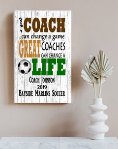 Personalized Soccer Coach Gift Sign Gift