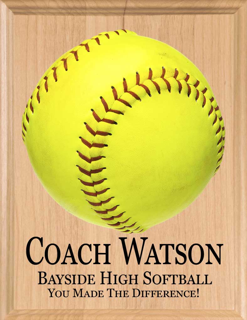 Personalized Softball Coach Gift PLAQUE For Team Notes and Signatures