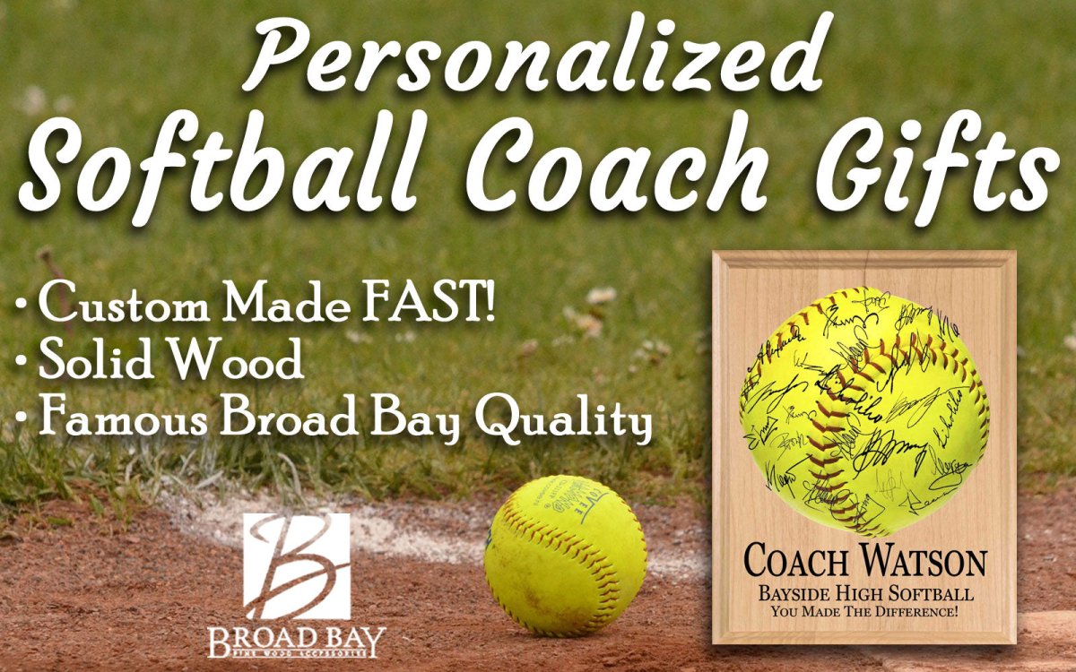Personalized Softball Coach Gift PLAQUE For Team Notes and Signatures