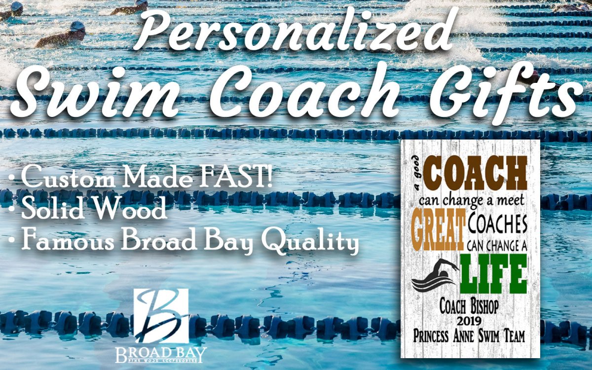 Personalized Swimming Coach Gift Plaque for Great Swim Team Coaches Custom Made