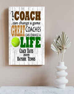 Personalized Tennis Coach Gift For GREAT Tennis Team Coaches 16.5in x 10.5in