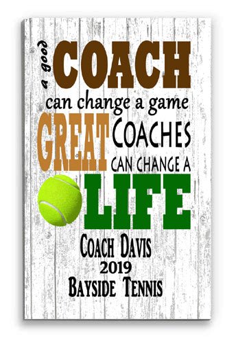 Personalized Tennis Coach Gift For GREAT Tennis Team Coaches 16.5in x 10.5in