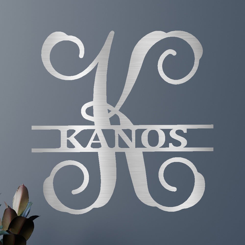 Vine Family Personalized Gifts - Custom Metal Sign, Split Letter