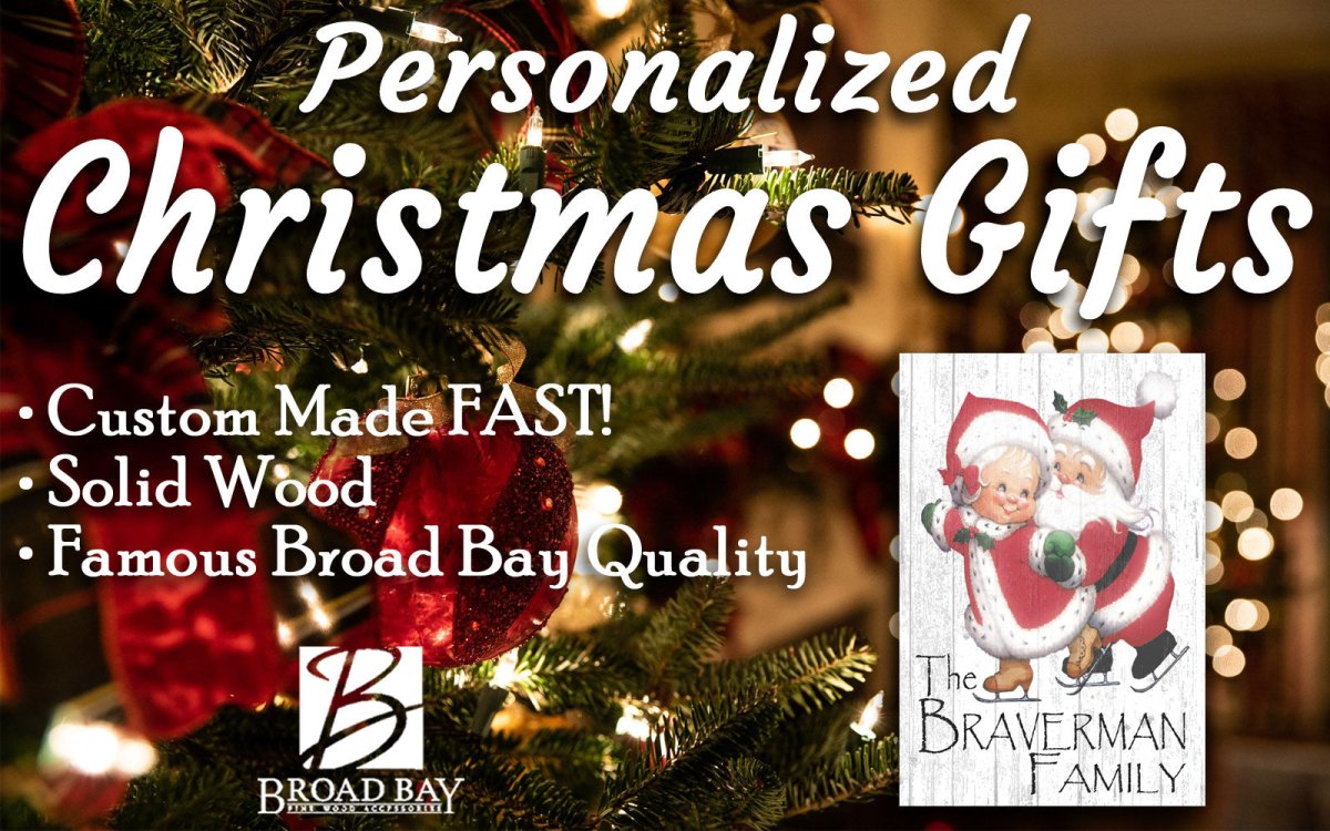 Personalized Vintage Santa Christmas Sign Wooden Farmhouse Wall Art