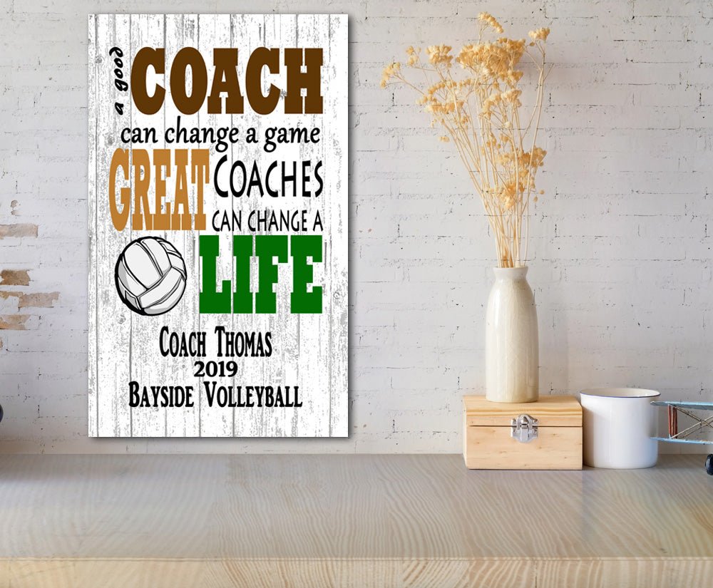 Personalized Volleyball Coach Gift Plaque for GREAT Volleyball Team Coaches 16.5in x 10.5in