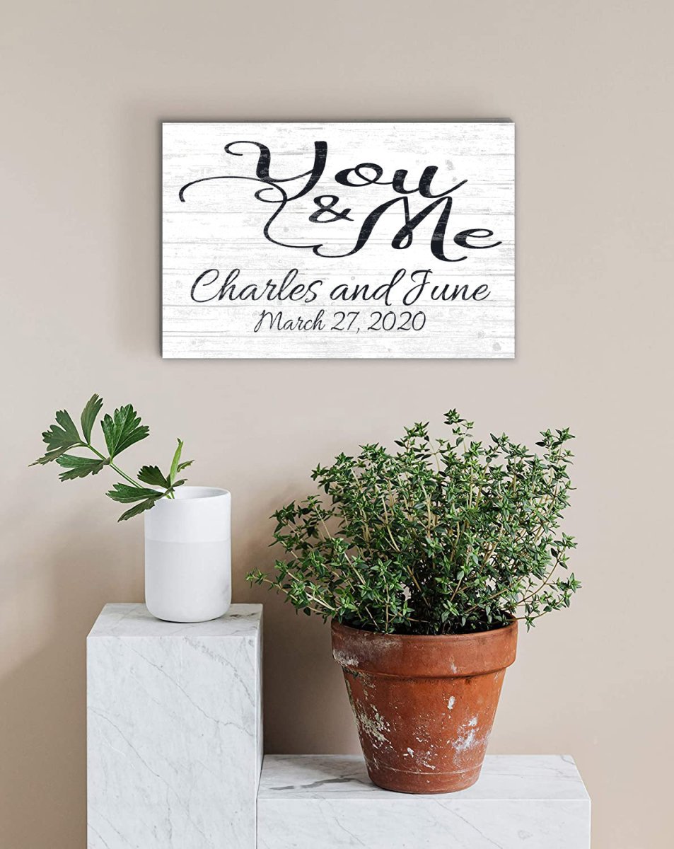 Personalized Wedding Gift or Anniversary Gift FAST You & Me Sign
