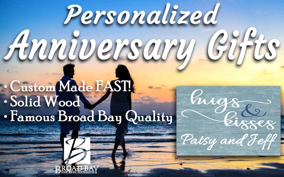 Personalized Wedding Gift or Anniversary Gift Hugs & Kisses Sign