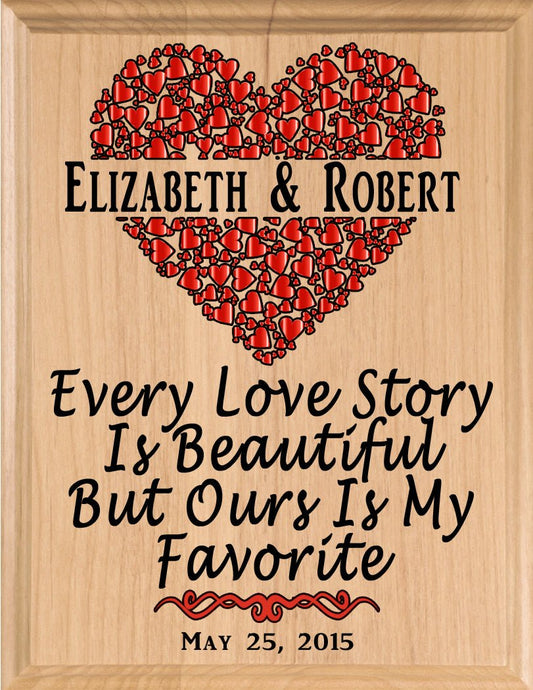 Personalized Wedding Gift or Anniversary Gift Sign - Every Love Story is Beautiful