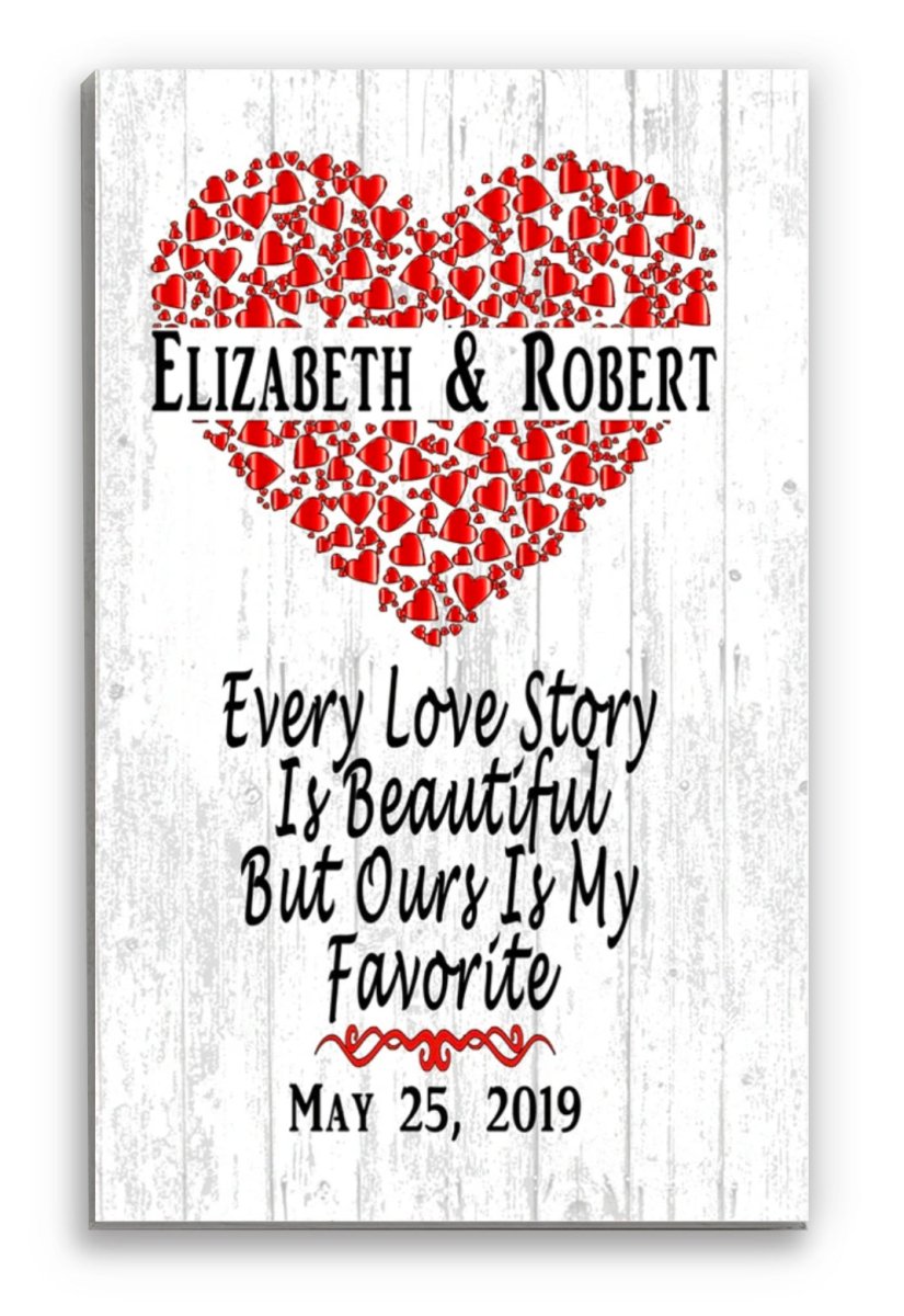 Personalized Wedding Gift or Anniversary Gift Sign - Every Love Story is Beautiful