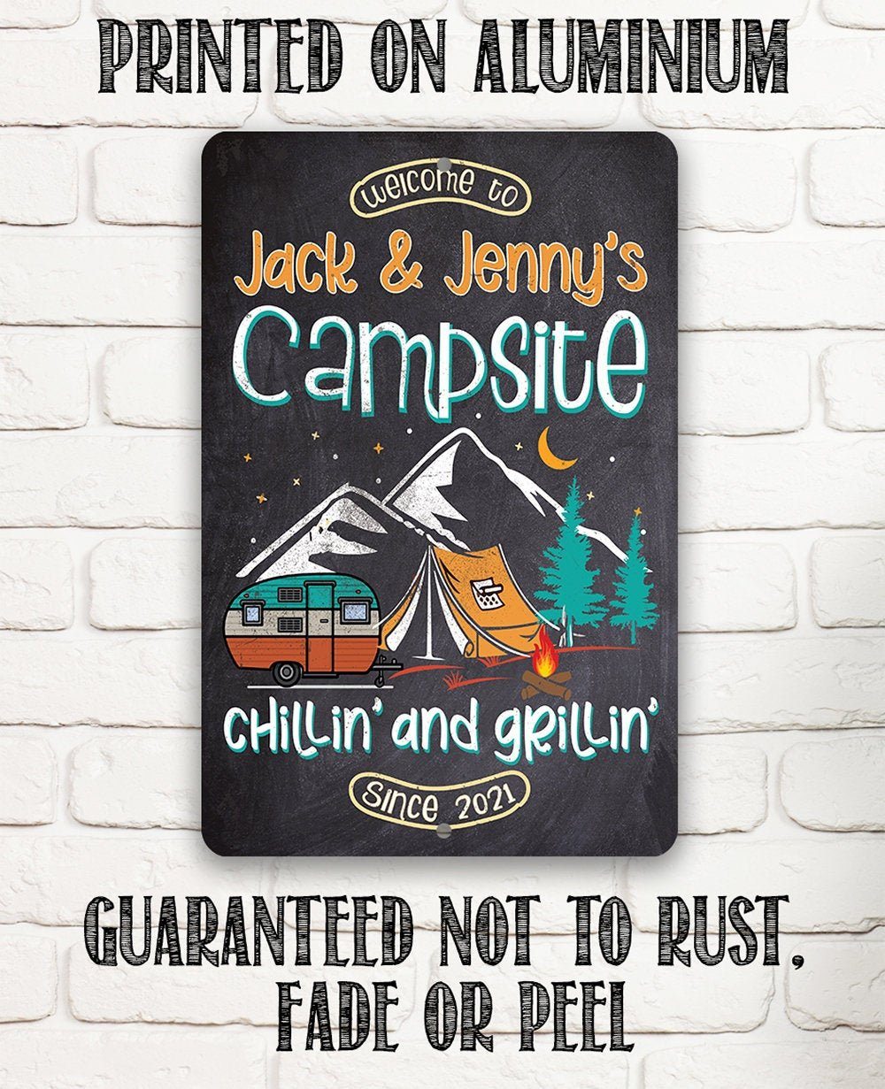 Personalized - Welcome To Our Campsite - Metal Sign