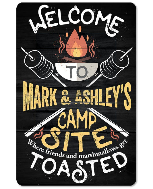 Personalized - Welcome To Our Campsite - Metal Sign