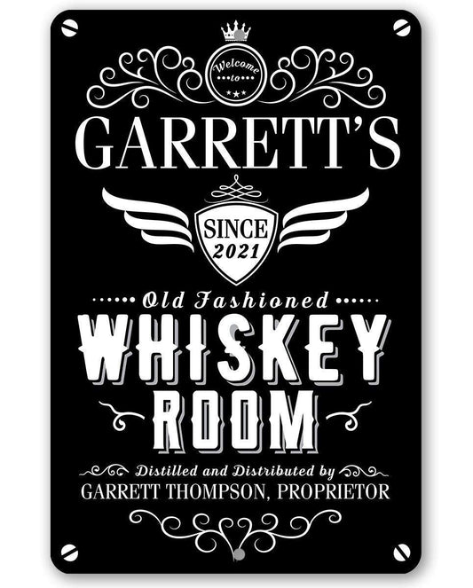 Personalized - Whiskey Room - Metal Sign