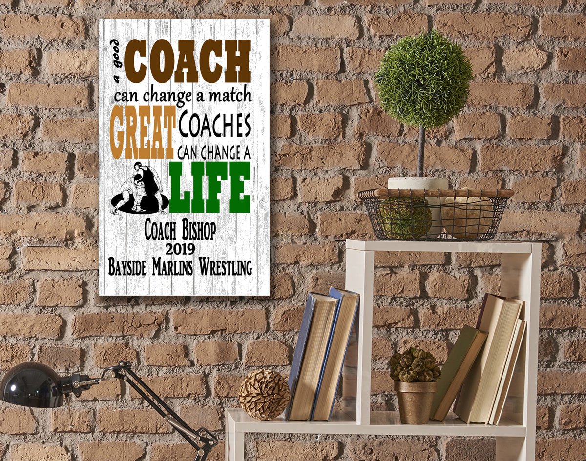Personalized Wrestling Coach Gift Plaque For Great Coaches