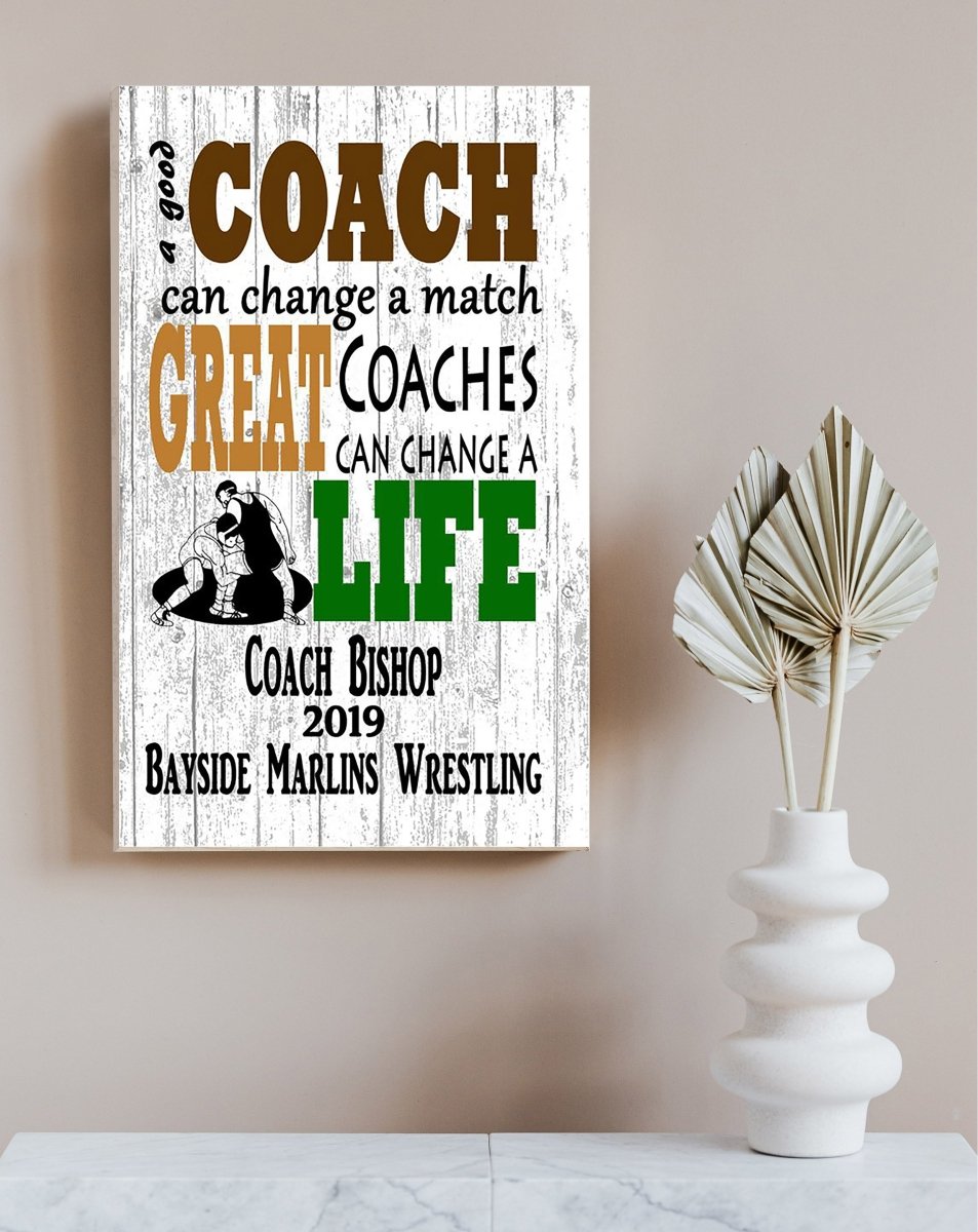 Personalized Wrestling Coach Gift Plaque For Great Coaches