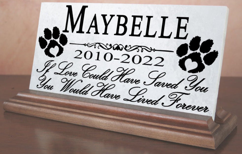 Pet Memorial Plaque for Shelf Or Mantel Personalized Pet Name & Date