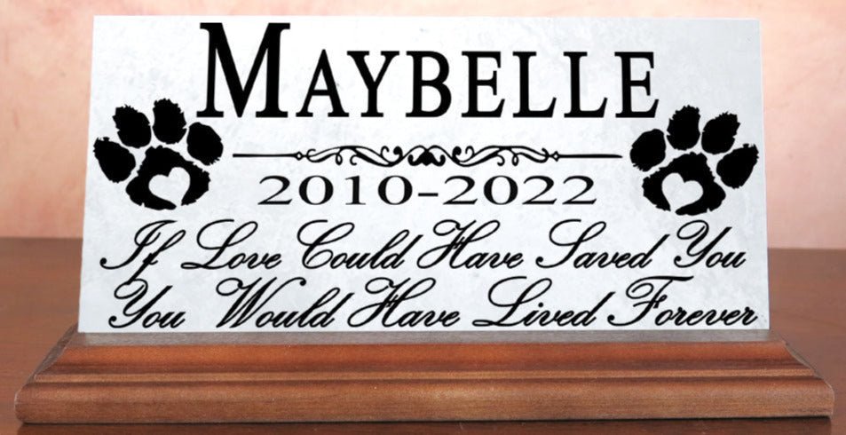 Pet Memorial Plaque for Shelf Or Mantel Personalized Pet Name & Date