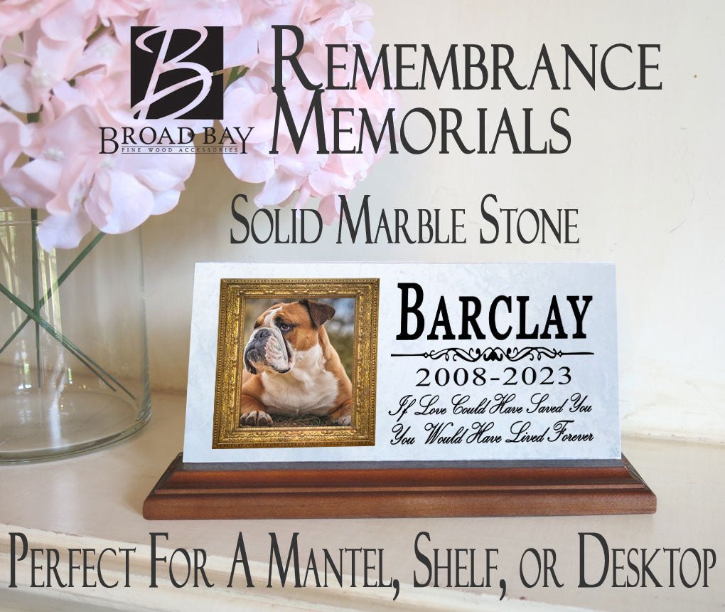 Pet Picture Memorial Plaque for Shelf or Mantel  - Solid Marble - 4" x 8" If Love Could Have Saved You