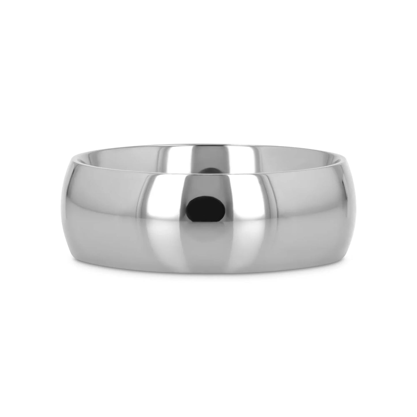 PETERSON Titanium Polished Finish Domed Men’s Wedding Band - 6mm & 8mm