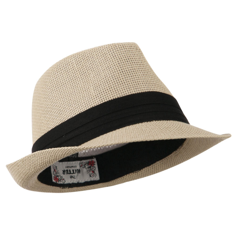 Paper Straw Black Band Baby Fedora