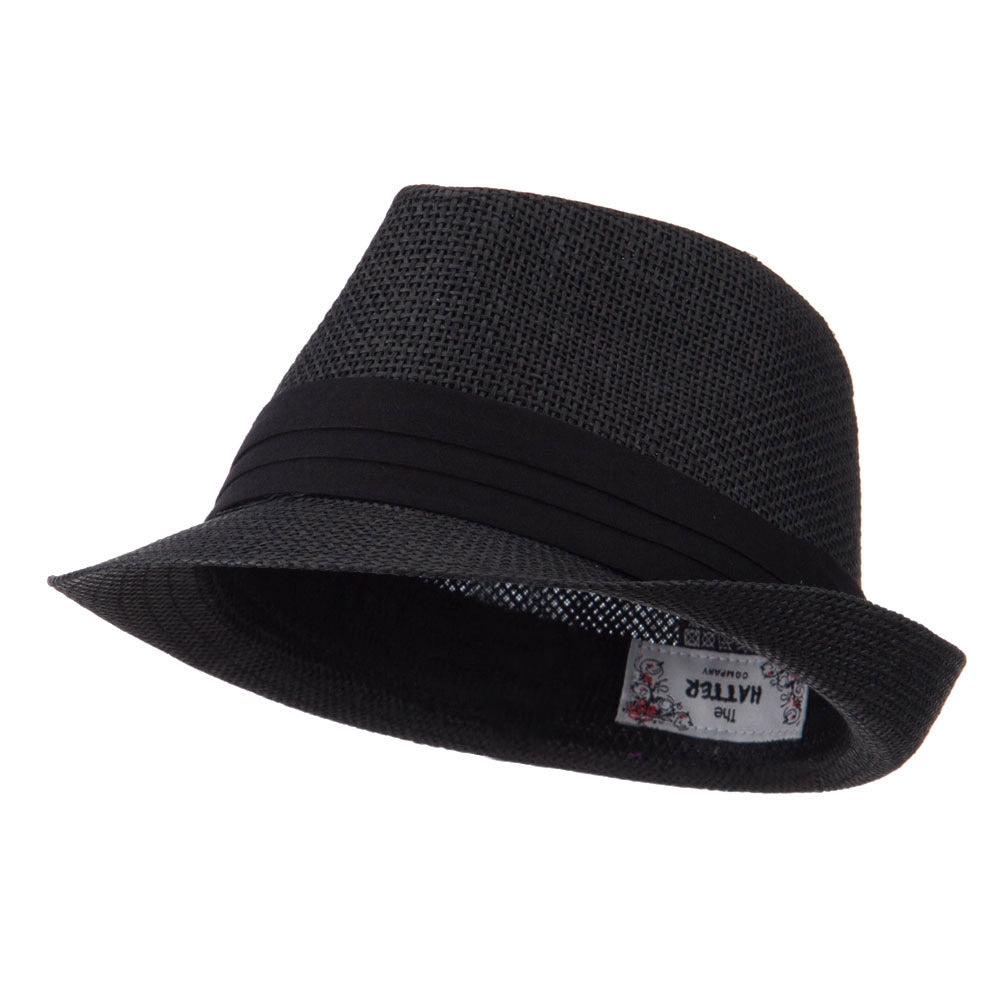 Paper Straw Black Band Baby Fedora