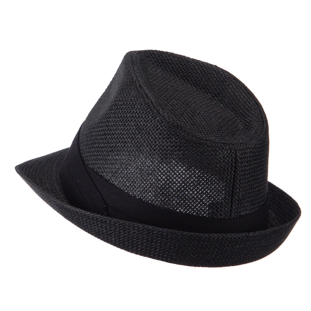 Paper Straw Black Band Baby Fedora