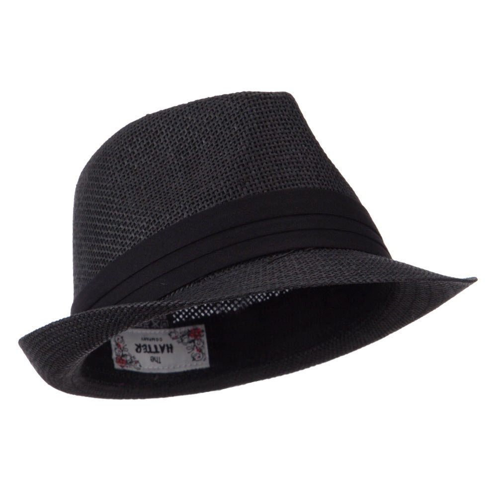 Paper Straw Black Band Baby Fedora