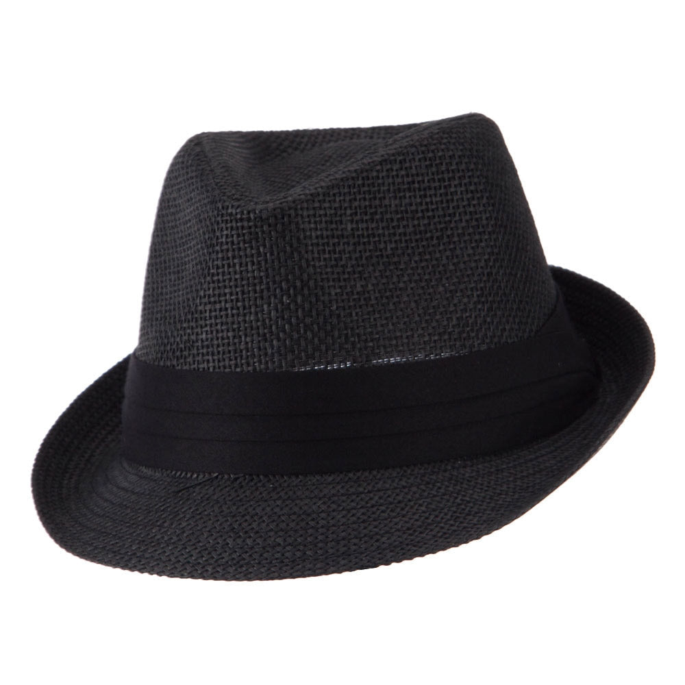 Paper Straw Black Band Baby Fedora