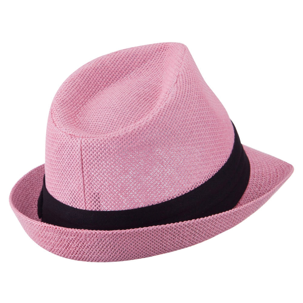 Paper Straw Black Band Baby Fedora