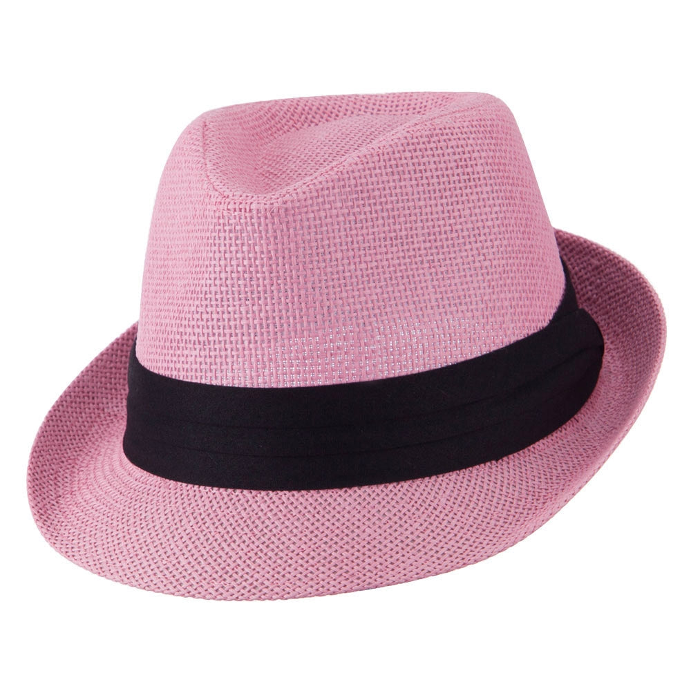 Paper Straw Black Band Baby Fedora