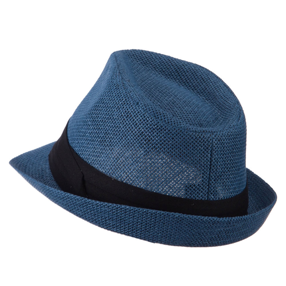 Paper Straw Black Band Baby Fedora