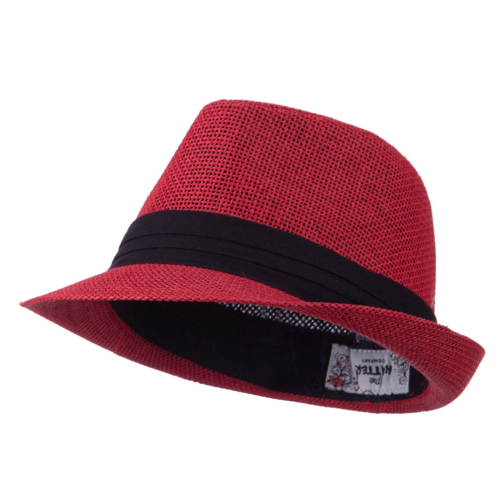 Paper Straw Black Band Baby Fedora
