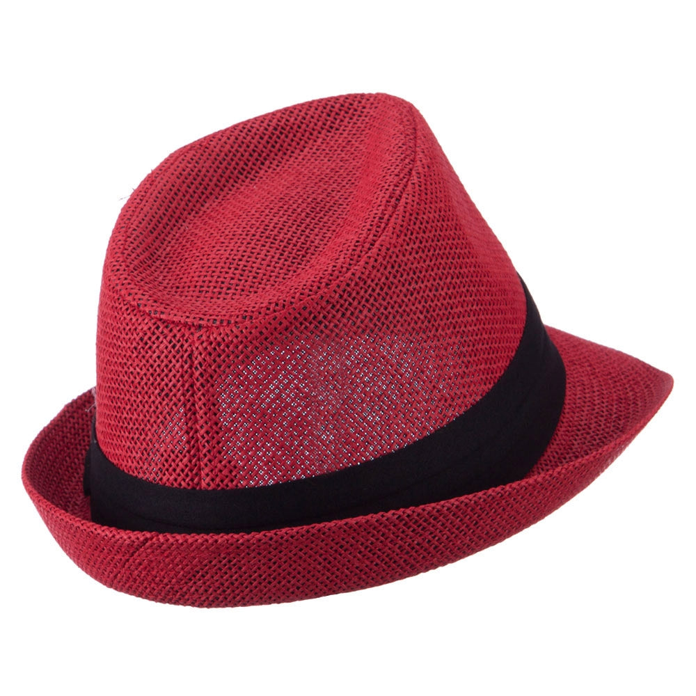 Paper Straw Black Band Baby Fedora