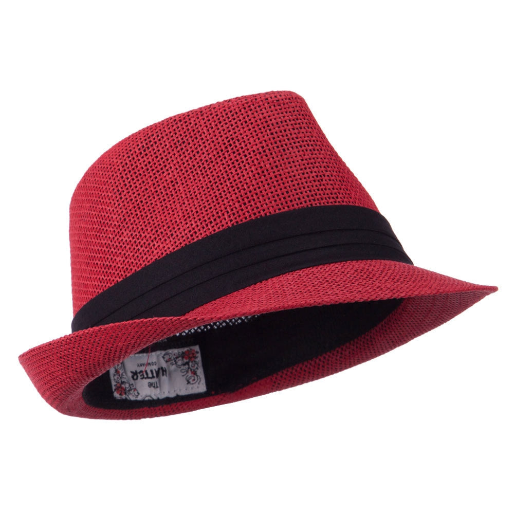 Paper Straw Black Band Baby Fedora