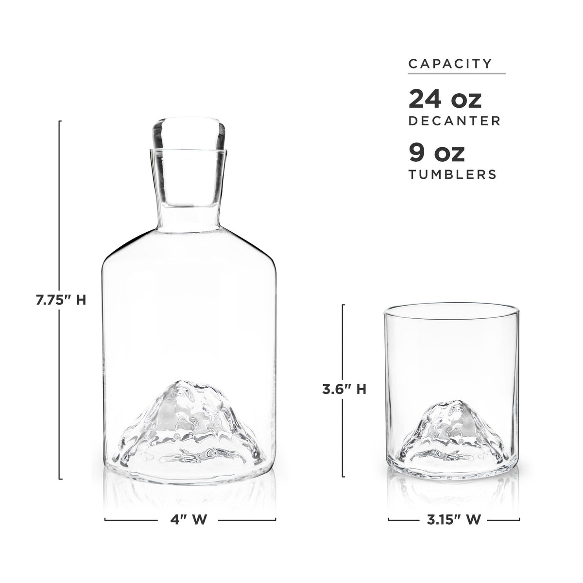 Mountain Crystal Decanter and Tumbler Set