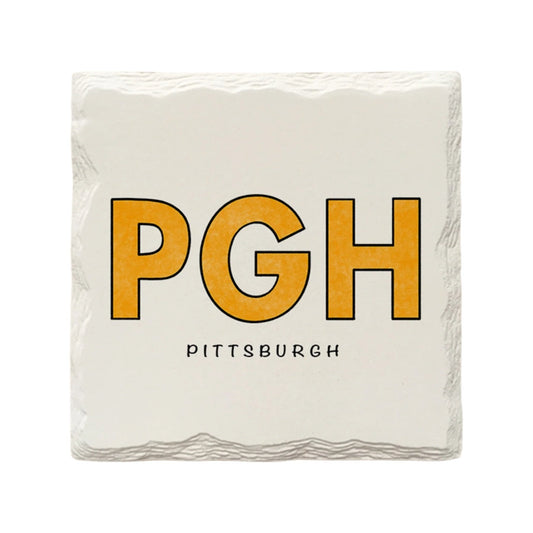 PGH Ceramic Drink Coaster Pittsburgh Coaster by The Doodle Line