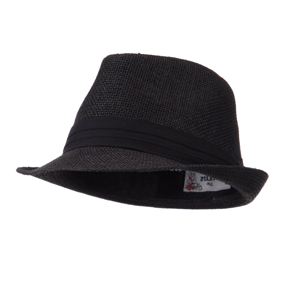 Pleated Hat Band Straw Fedora Hat