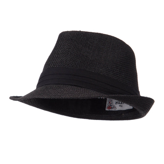 Pleated Hat Band Straw Fedora Hat