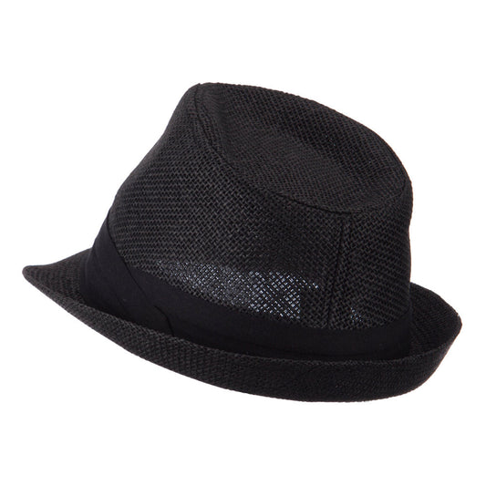 Pleated Hat Band Straw Fedora Hat