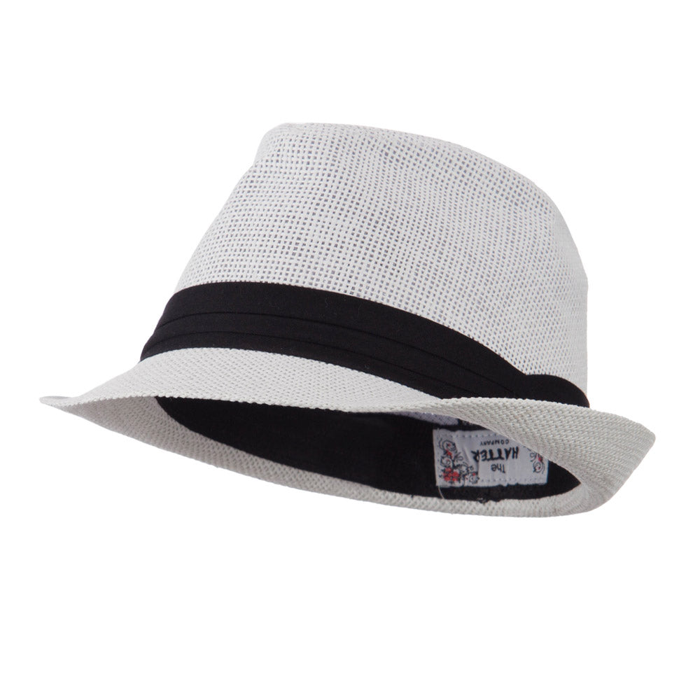 Pleated Hat Band Straw Fedora Hat