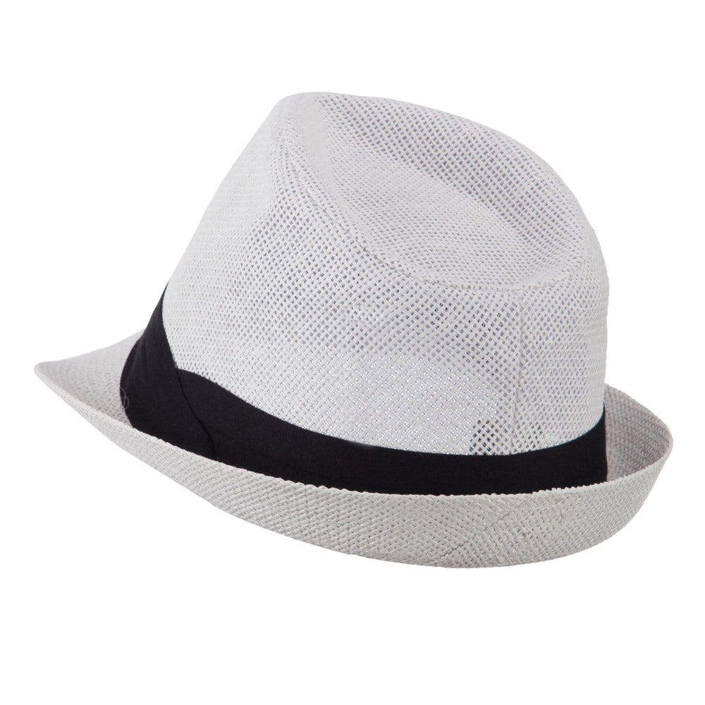 Pleated Hat Band Straw Fedora Hat
