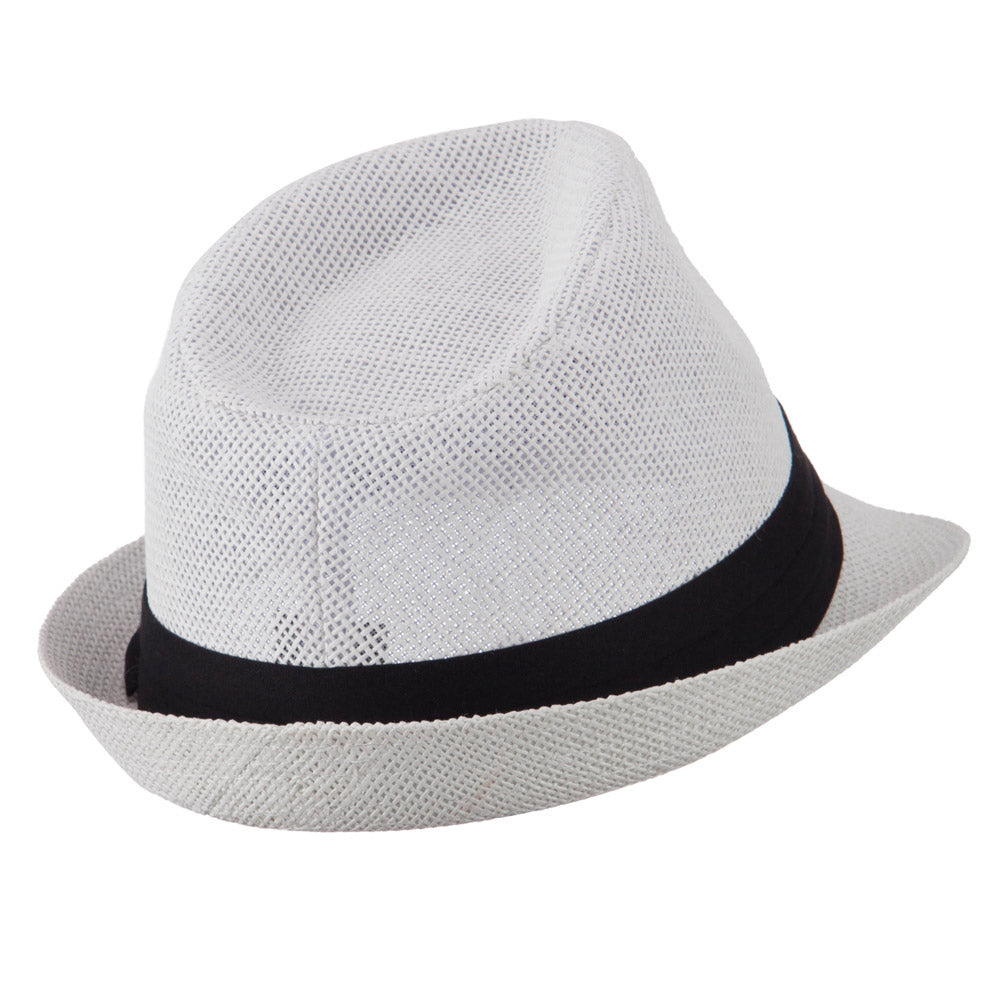 Pleated Hat Band Straw Fedora Hat