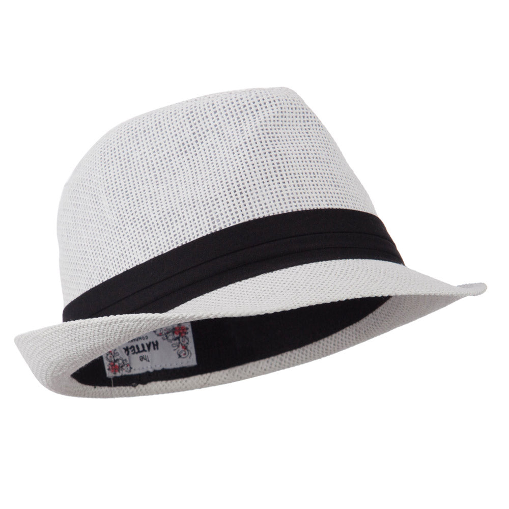 Pleated Hat Band Straw Fedora Hat
