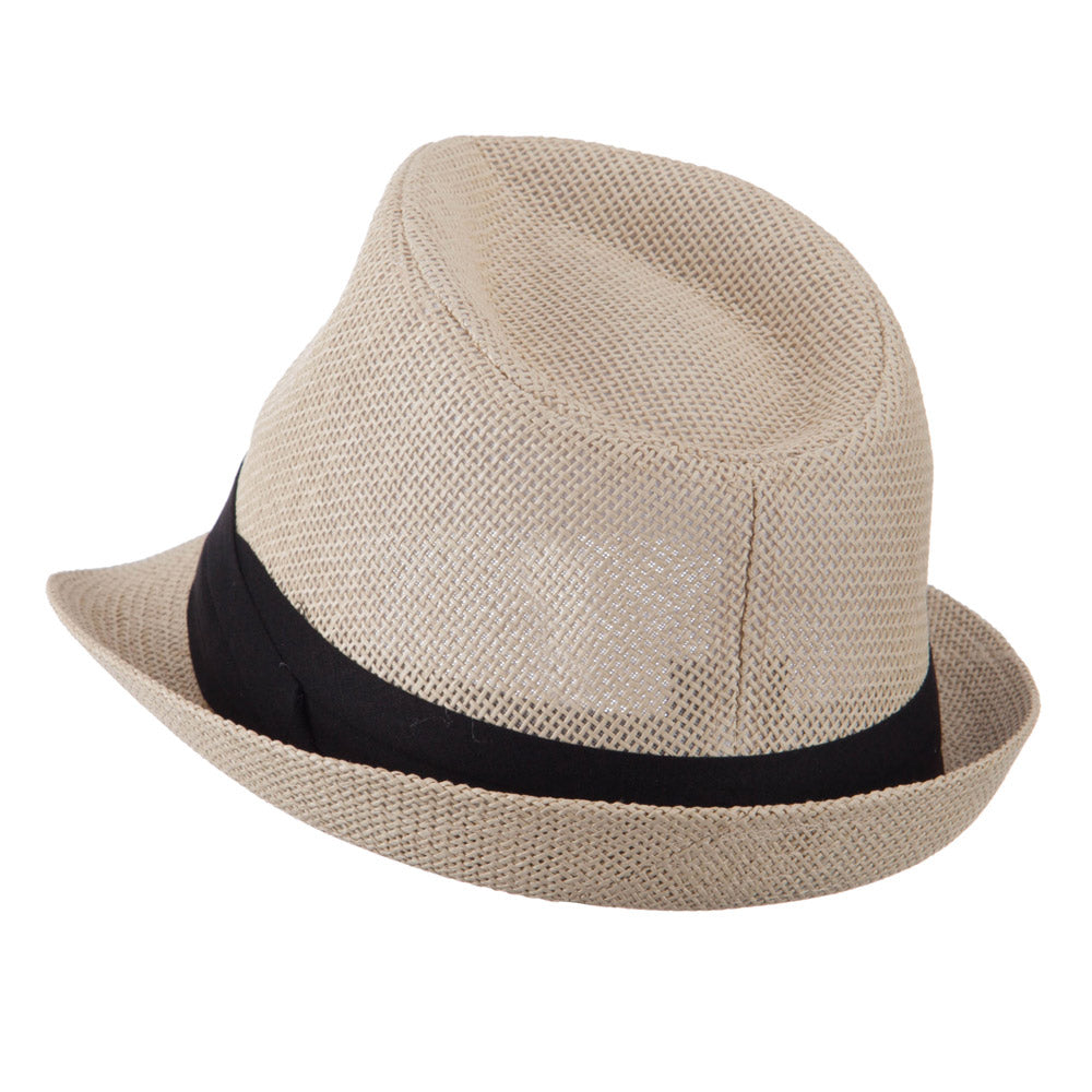 Pleated Hat Band Straw Fedora Hat