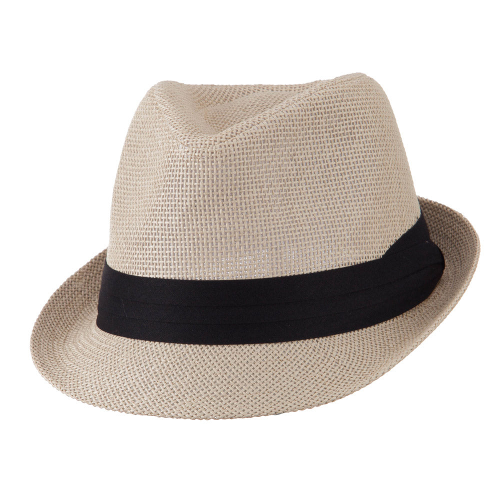 Pleated Hat Band Straw Fedora Hat