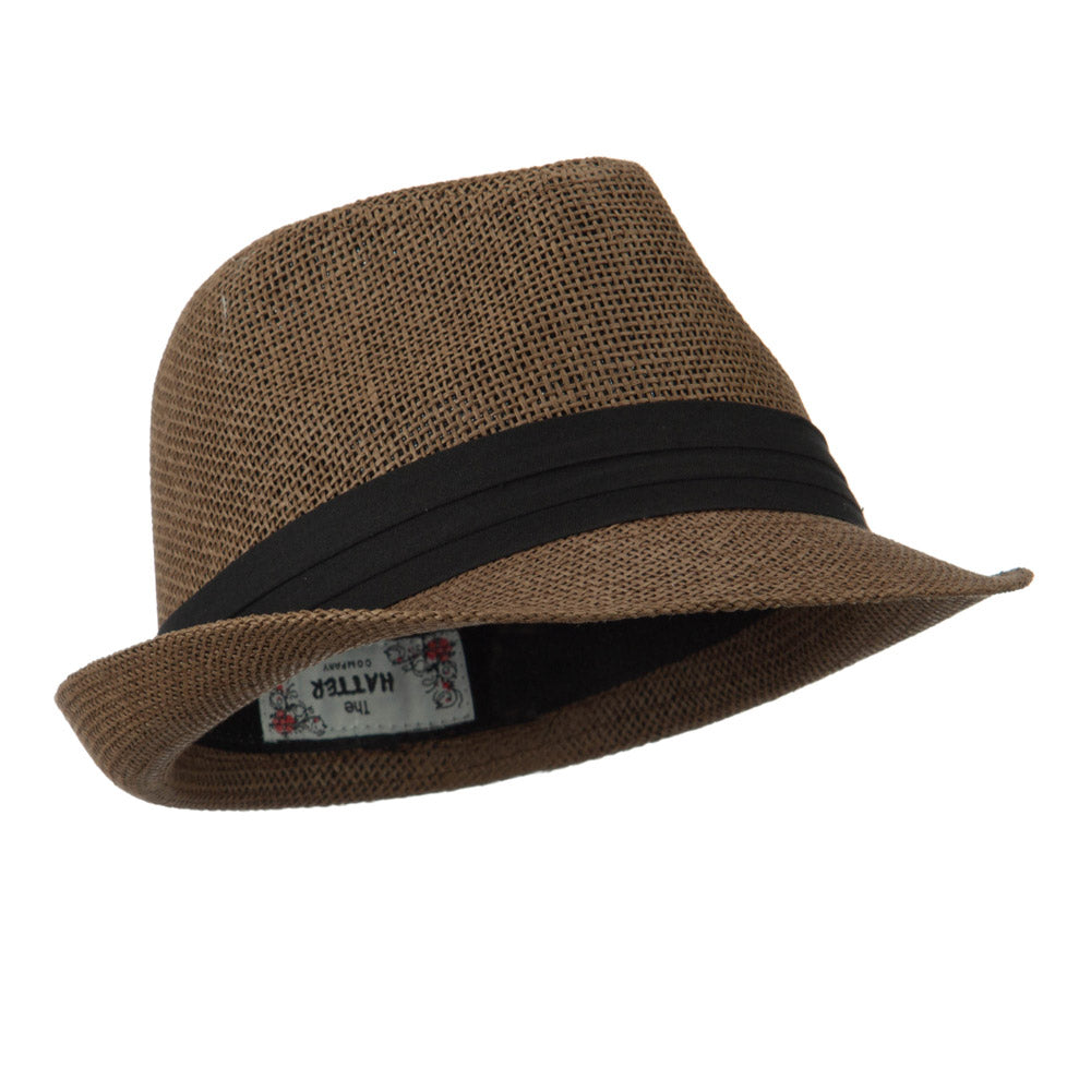 Pleated Hat Band Straw Fedora Hat
