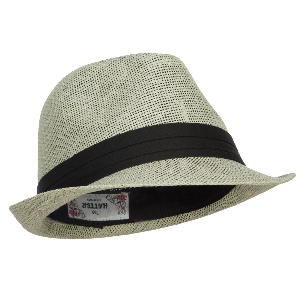 Pleated Hat Band Straw Fedora Hat